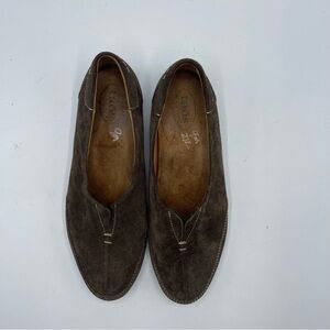 Taos Shoes Marvey Brown Suede Slip On ballet insoles